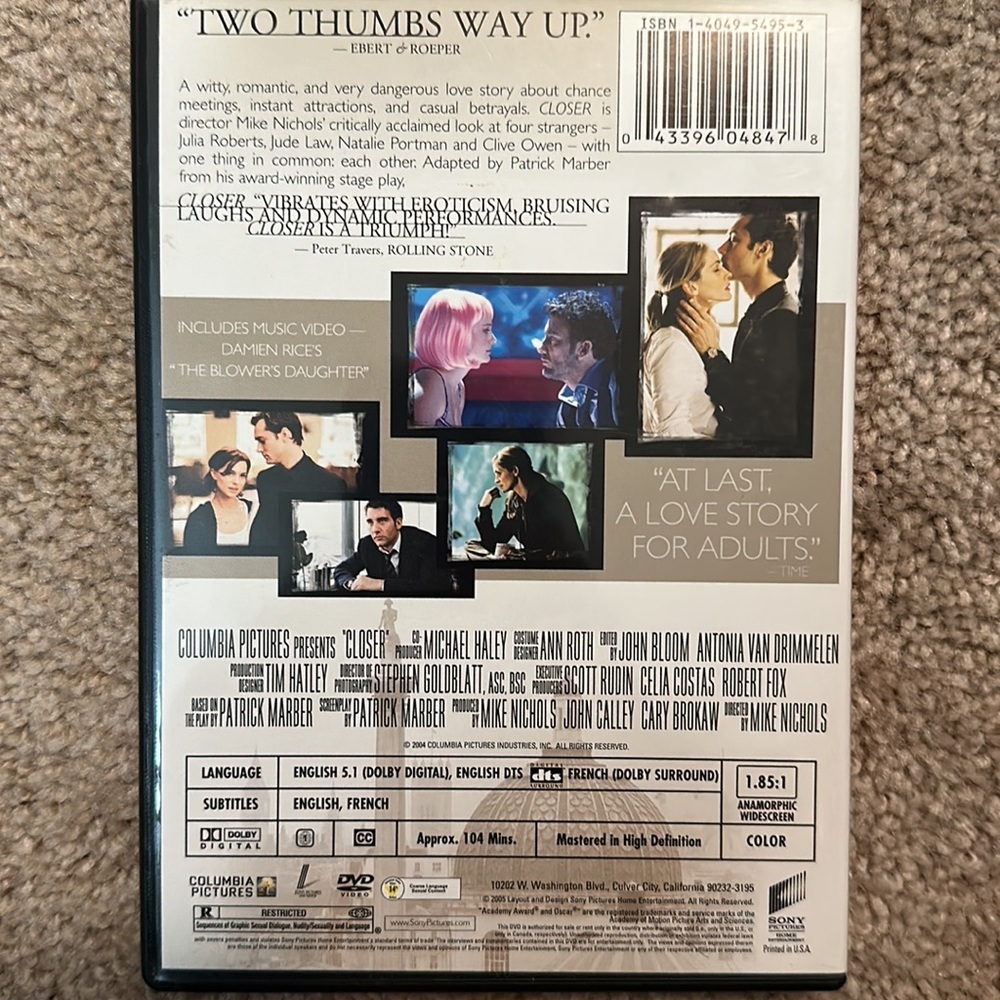 Closer DVD - Picture 2 of 2